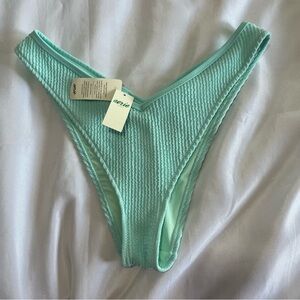aerie High Rise Cheeky Seafoam Womens Bikini Bottom Medium